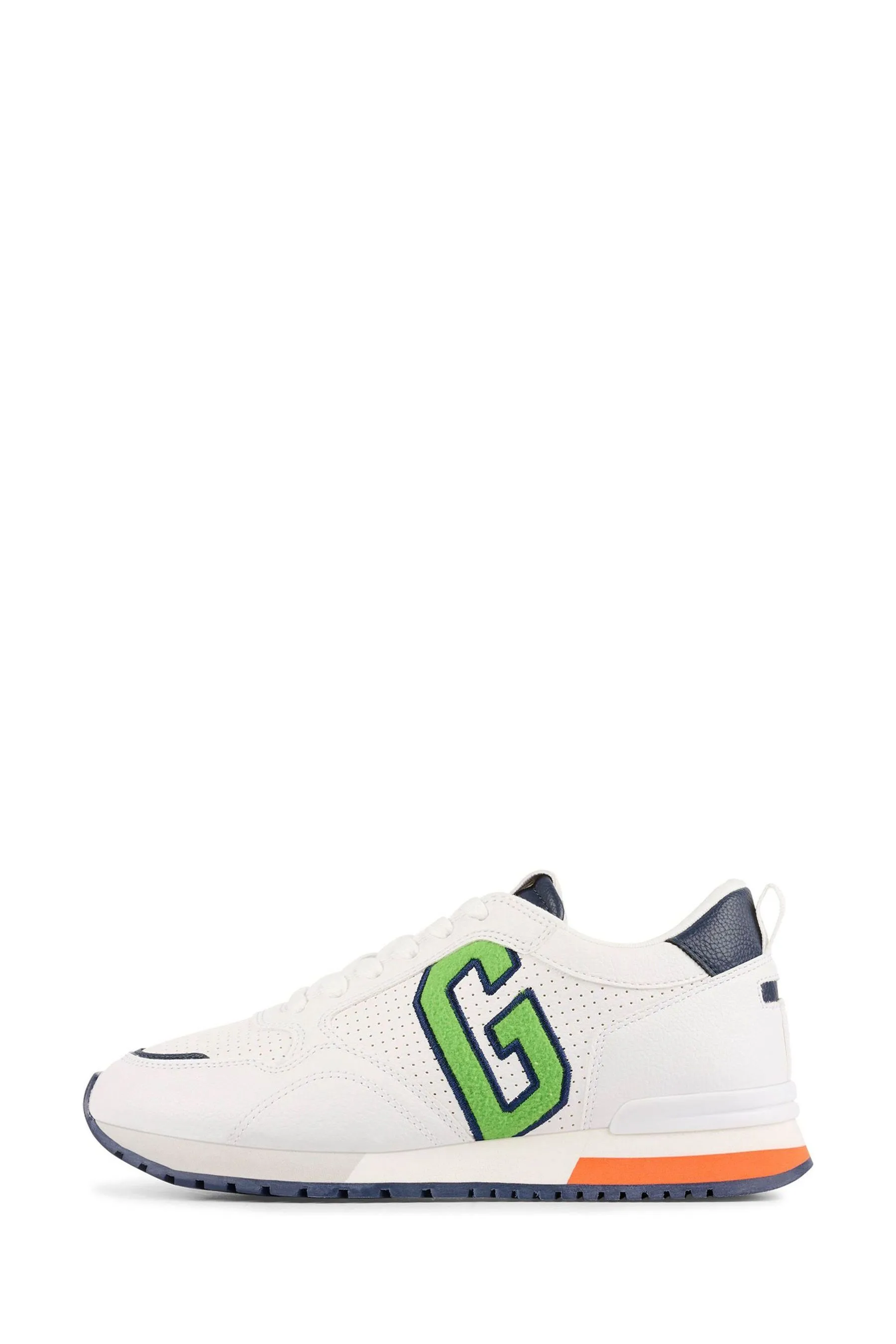 White and Green New York Low Top Trainers
