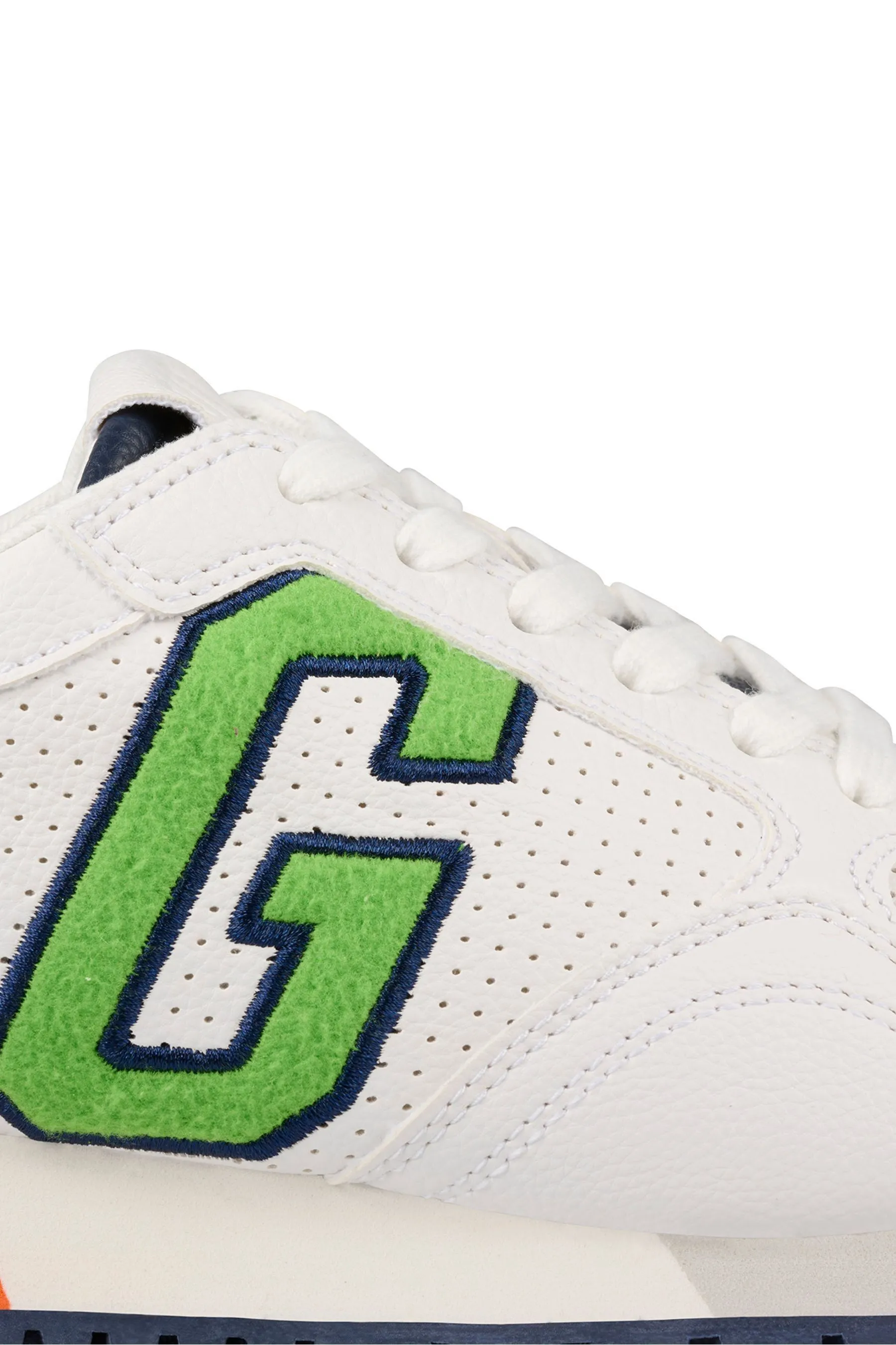 White and Green New York Low Top Trainers