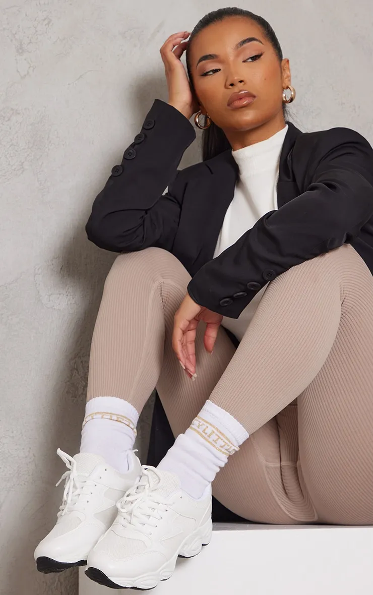 White Basic Bubble Sole Chunky Trainers