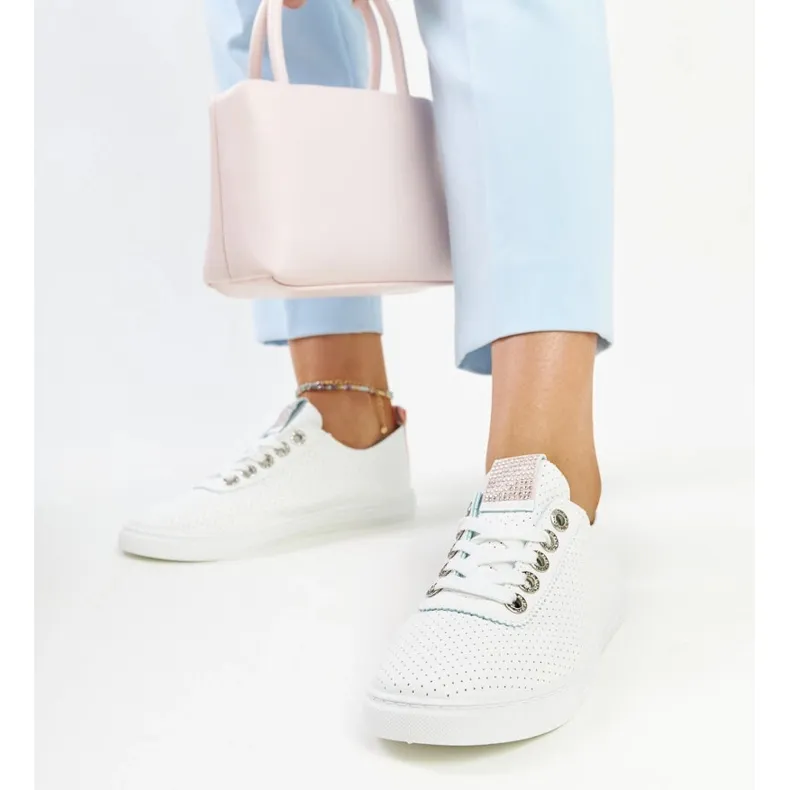 White eco-leather sneakers by Anbarin