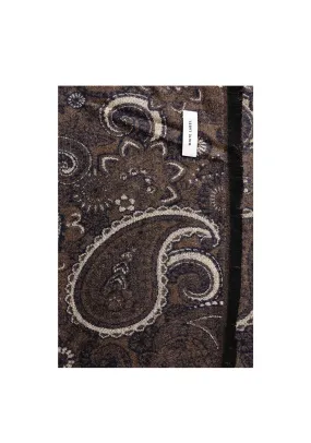 White Label Paisley Design Scarf, Brown