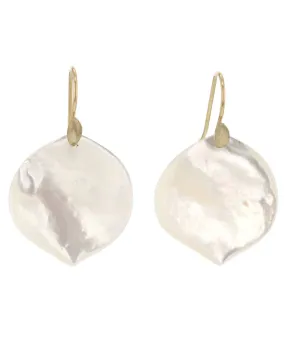 White Mother of Pearl Rose Petal Earrings