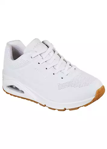 Wide Fit Uno Durabuck Lace Up Fashion Trainers by Skechers | Look Again