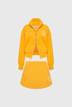 WISKII Two-Way Zipper Jacket + Stylish Ease Mini Sweat Skirt