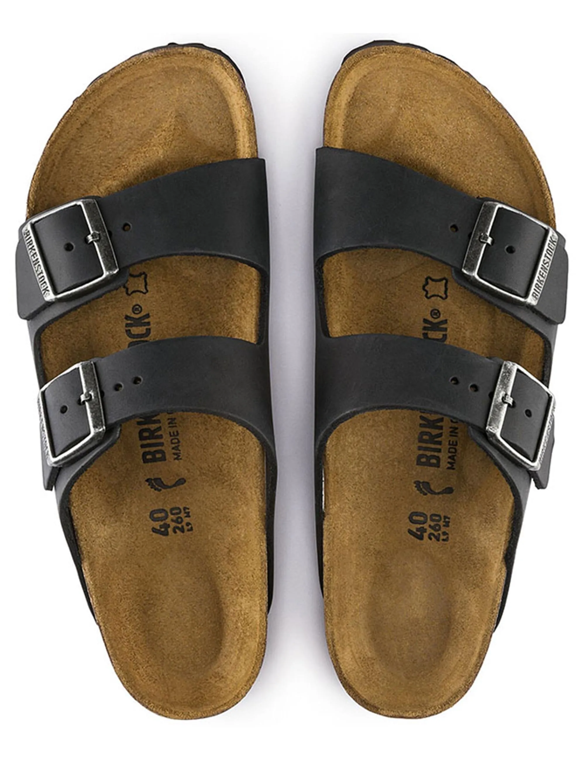 Women's Arizona Nubuck Sandals - Black (Narrow Fit)