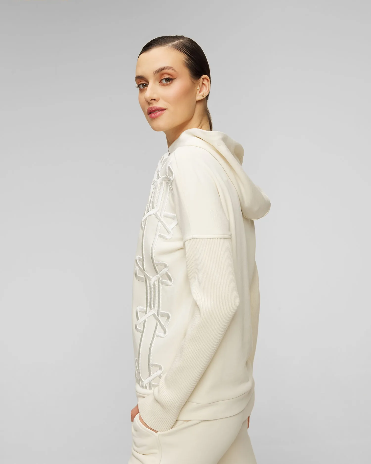 Women's cream hooded sweatshirt BOGNER Queeny 86098766-133