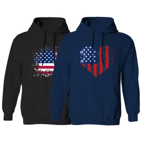 Women's Patriotic 'USA Love' Pullover Hoodie