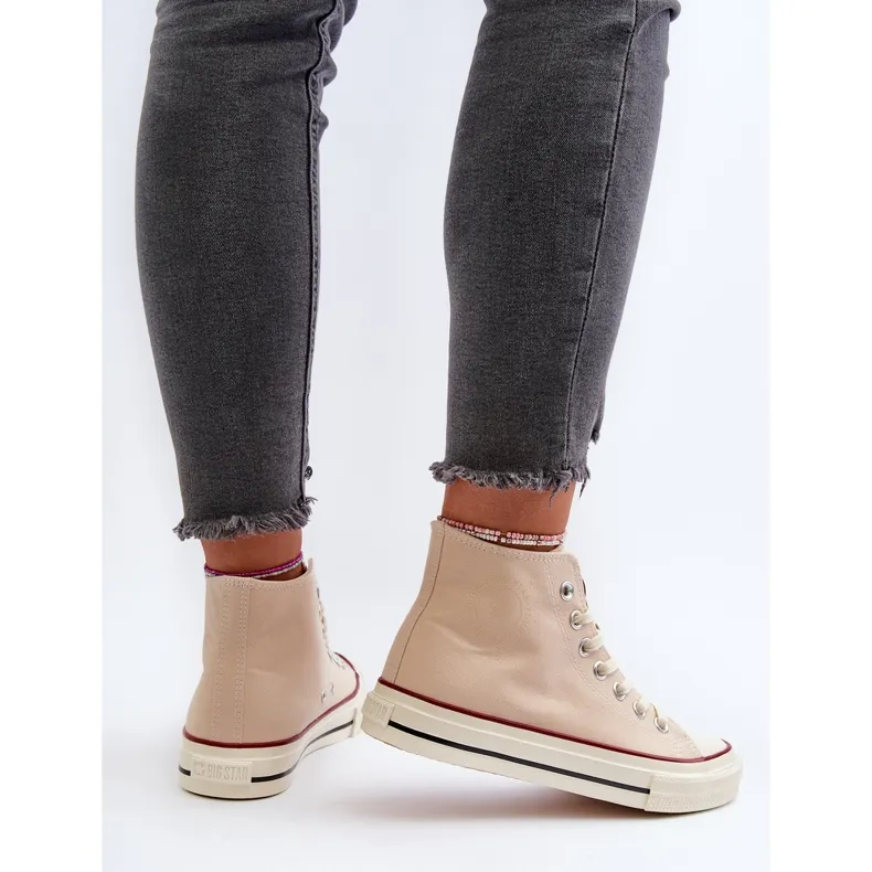 Women's High Sneakers Big Star NN274278 Beige