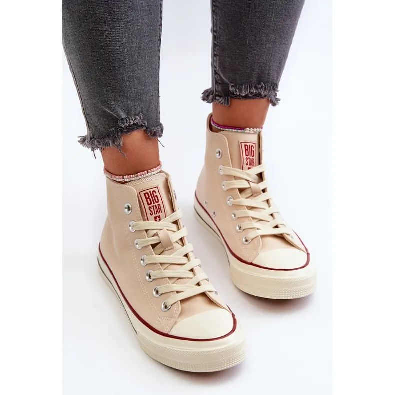 Women's High Sneakers Big Star NN274278 Beige