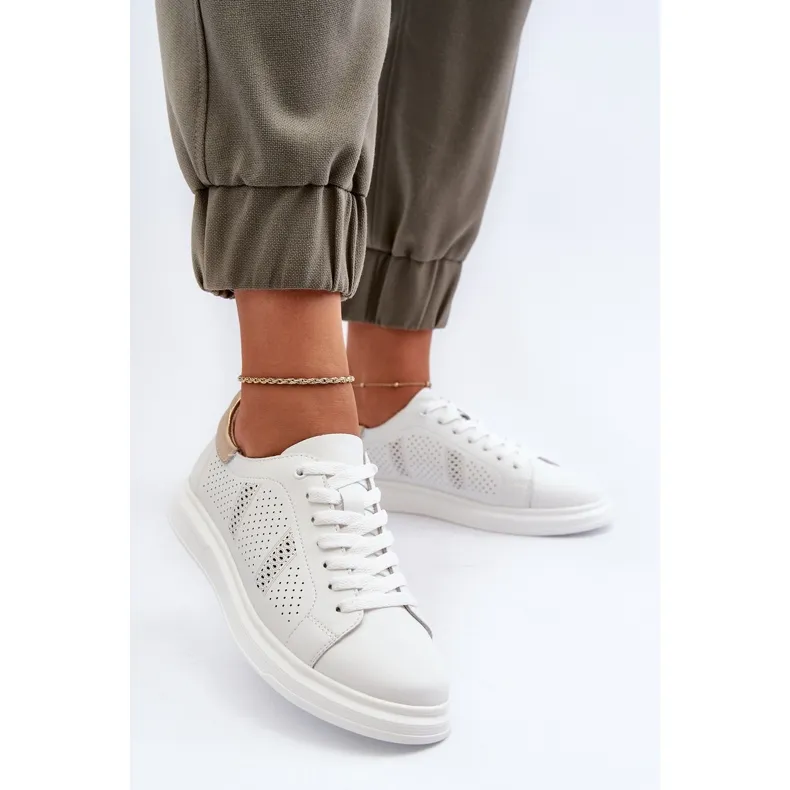Women's Light Leather Sneakers White S.Barski LR760