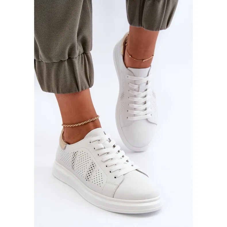 Women's Light Leather Sneakers White S.Barski LR760