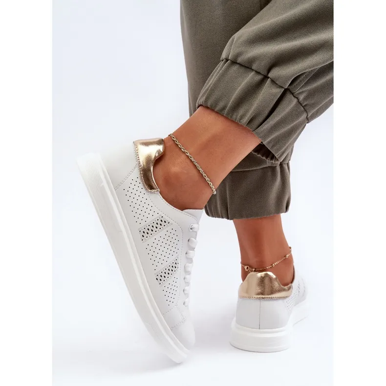 Women's Light Leather Sneakers White S.Barski LR760