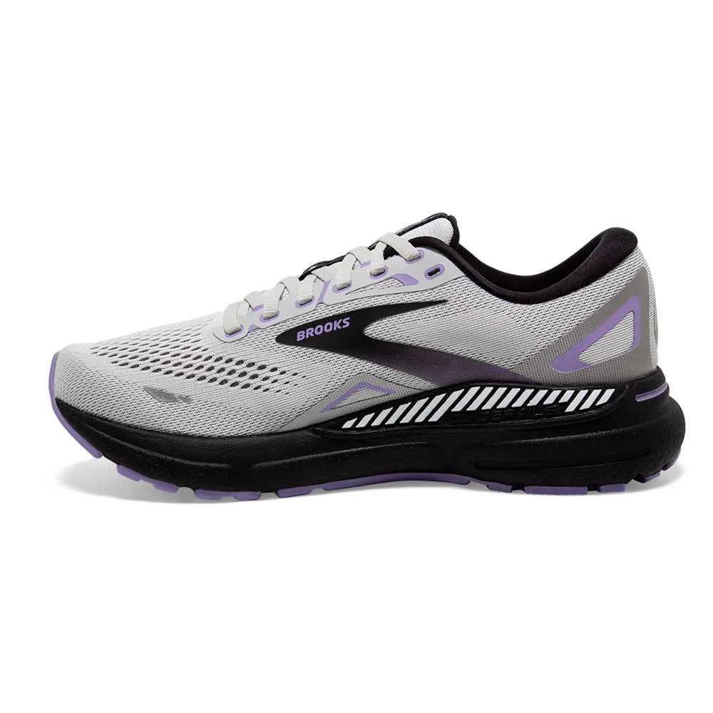 Women's Adrenaline GTS 23 Running Shoe - Grey/Black/Purple - Narrow (2A)