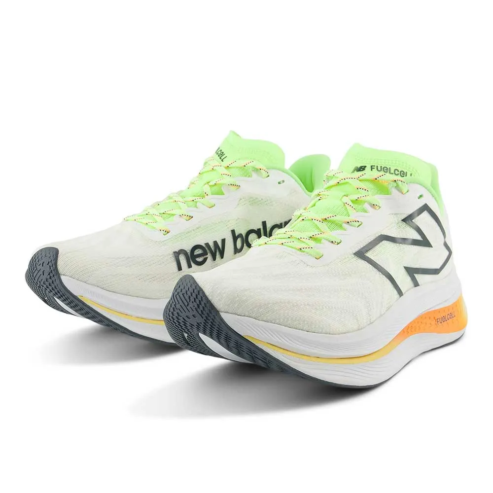Women's FuelCell SuperComp Trainer v2 Running Shoe - White/Bleached Lime Glo - Regular (B)