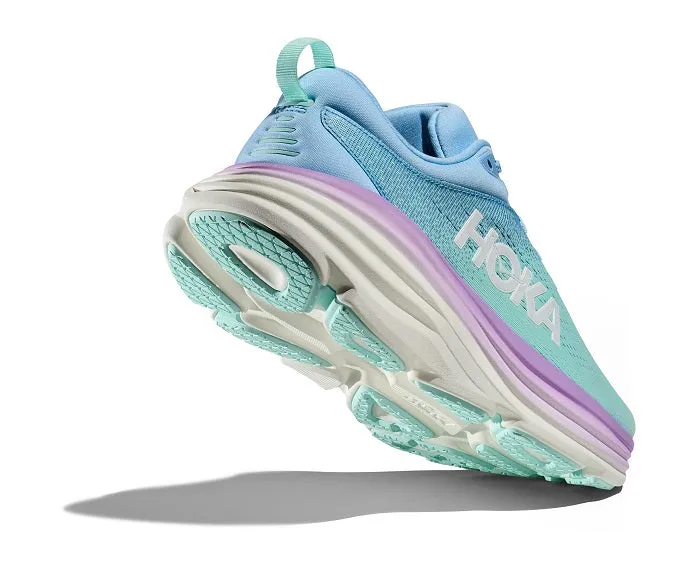 Womens Hoka Bondi 8 Wide in Airy Blue/Sunlit Ocean