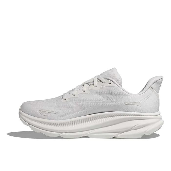 Womens Hoka Clifton 9 Wide in White/White
