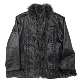 Womens Jacket Black Leather UK 16