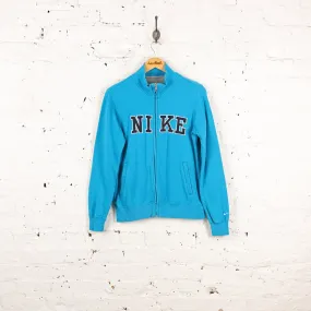 Women's Nike Full Zip Sweat Tracksuit Top Jacket - Blue - Women's M