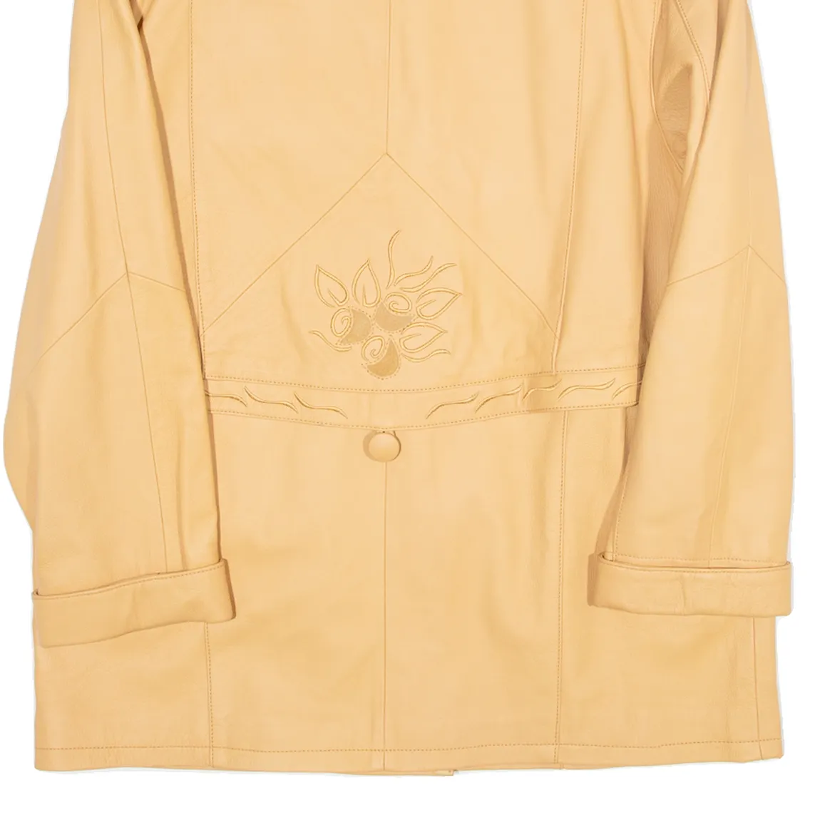Womens Windbreaker Jacket Beige Leather UK 20
