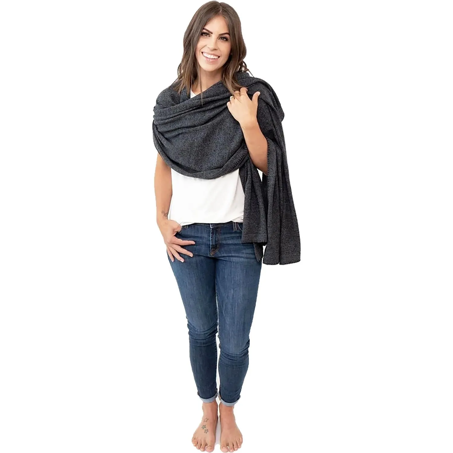 Women's Zestt Organics Organic Cotton Dreamsoft Travel Scarf Graphite