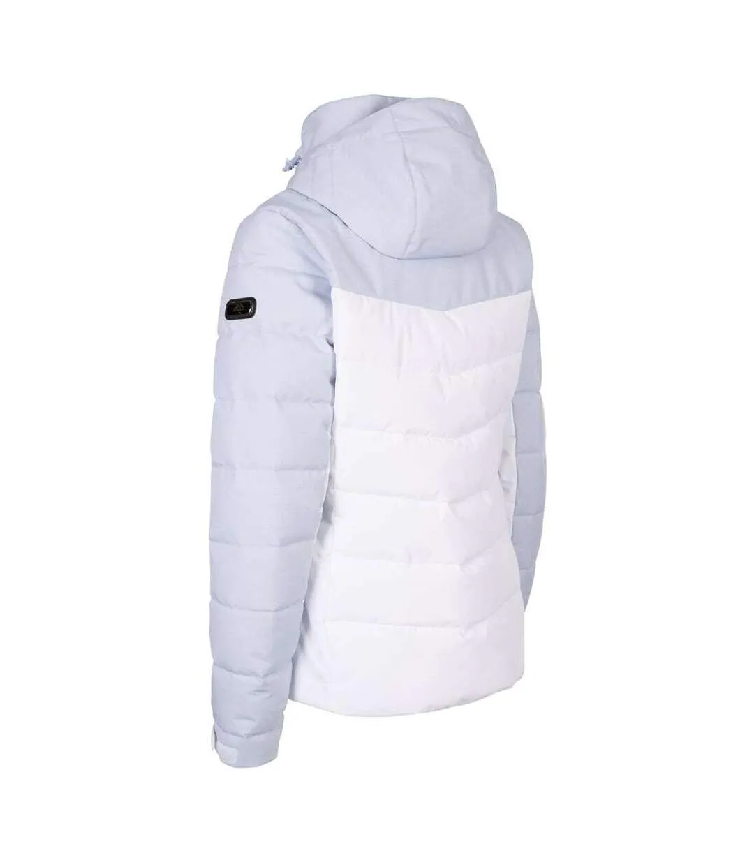 Womens/ladies flattery padded hooded waterproof jacket light sky blue Trespass