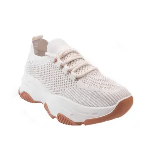 Womens/ladies whisper diamante knitted trainers beige Where´s That From