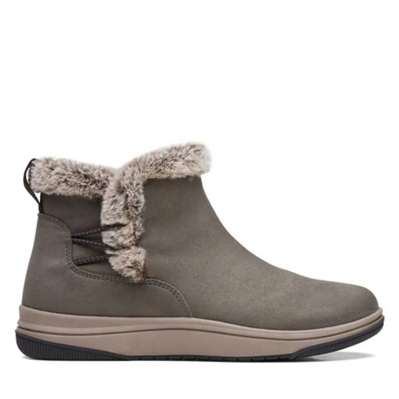 Women's Clarks Breeze Fur Dark Olive Boot