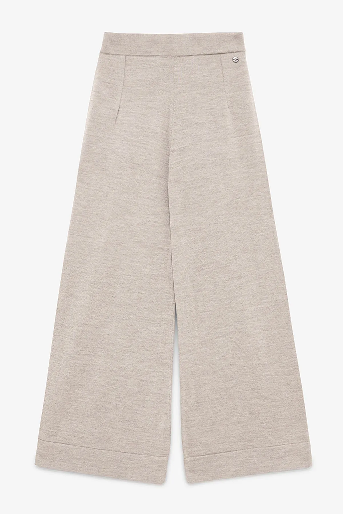 Wool blend palazzo trousers