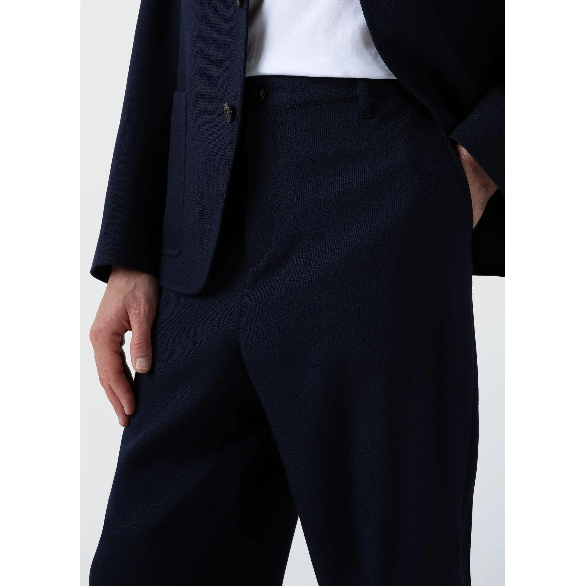 Wool Twill Chore Trousers | Men | Dark Navy