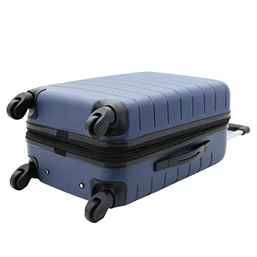 Wrangler Smart Luggage Set with Cup Holder and USB Port, Navy Blue, 20-Inch Carry-On