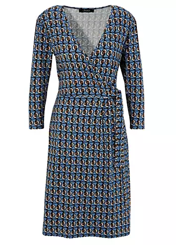 Wrap Look V-Neck Jersey Dress by Aniston | Look Again