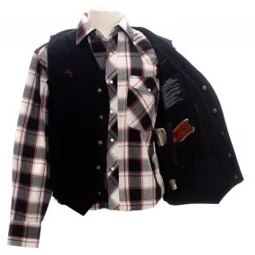 Wyoming Traders Men's Texas Black Canvas Concealed Carry Western Vest