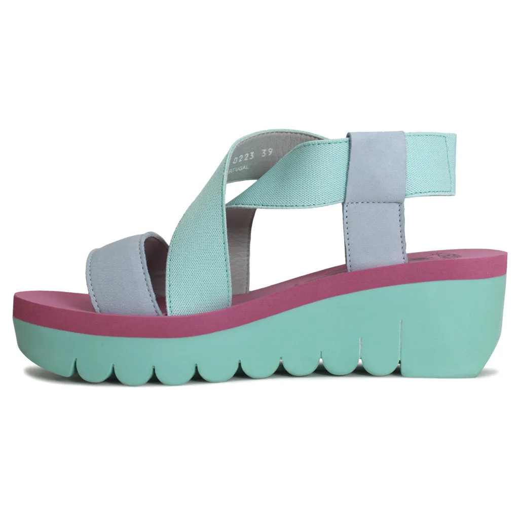Yabi922Fly Leather Women's Wedge Heel Sandals