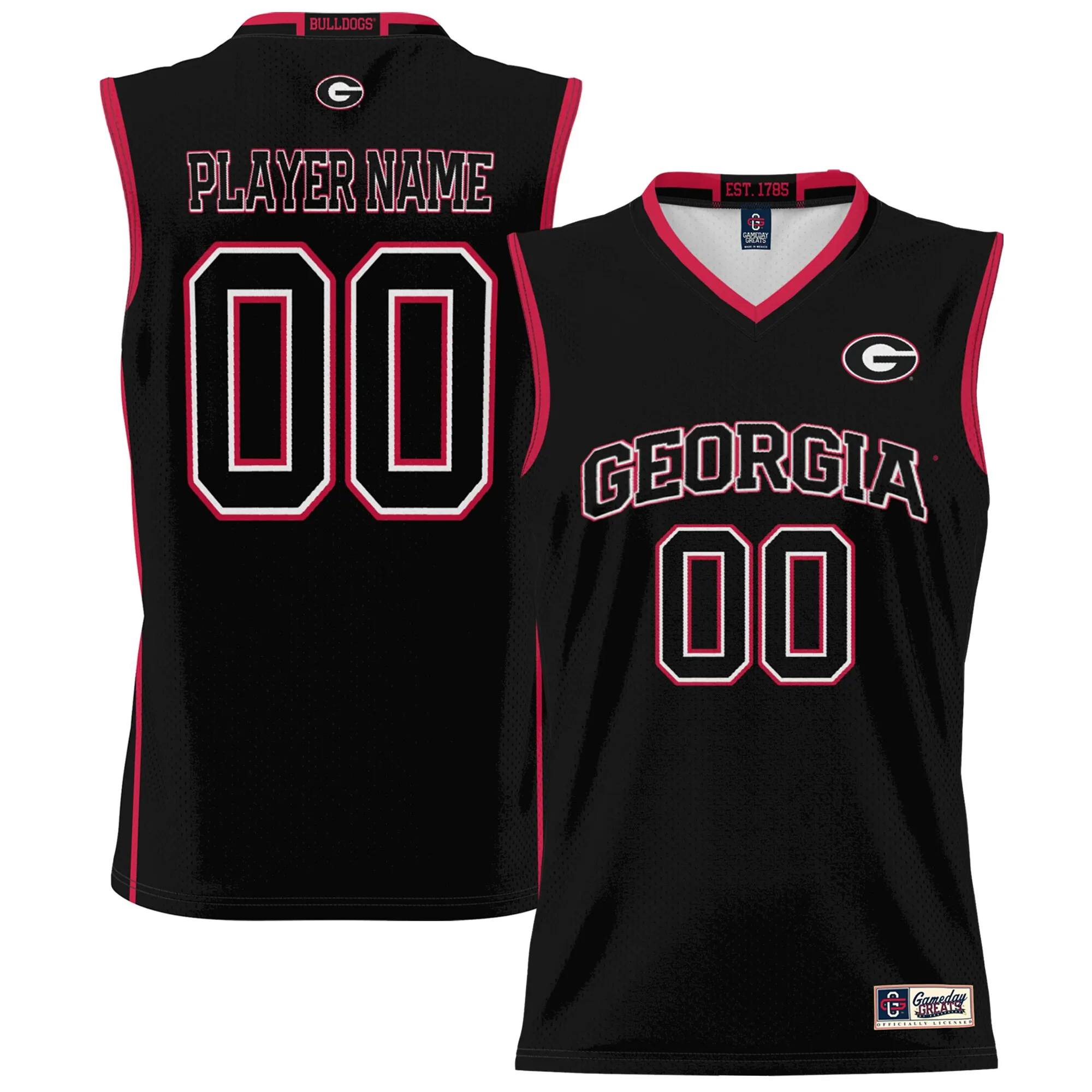 Youth GameDay Greats Black Georgia Bulldogs NIL Pick-A-Player Lightweight Basketball Blackout Jersey
