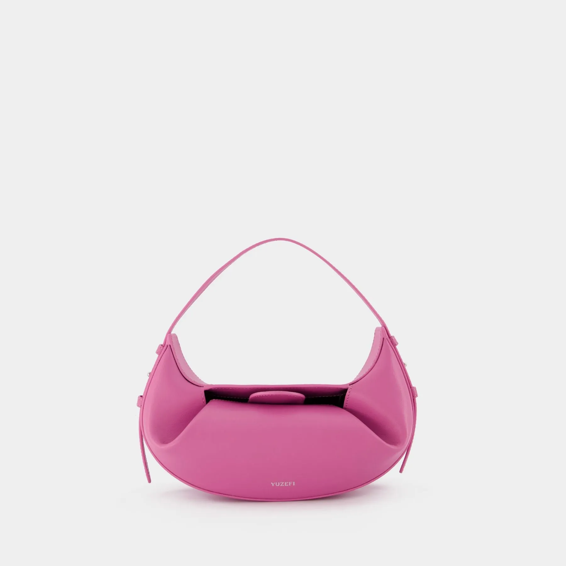 Yuzefi  Mini Fortune Cookie Bag in Pink Leather