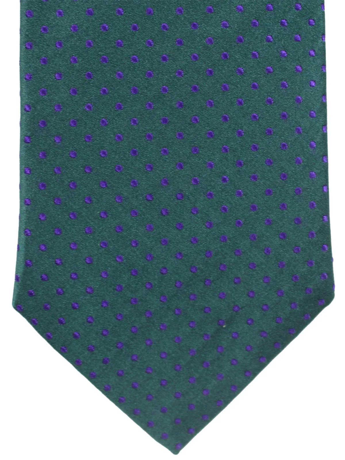 Zilli Extra Long Tie Teal Purple Dots - Sevenfold Necktie