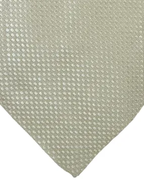 Zilli Silk Tie Ivory Solid Micro Pattern Design - Wide Necktie