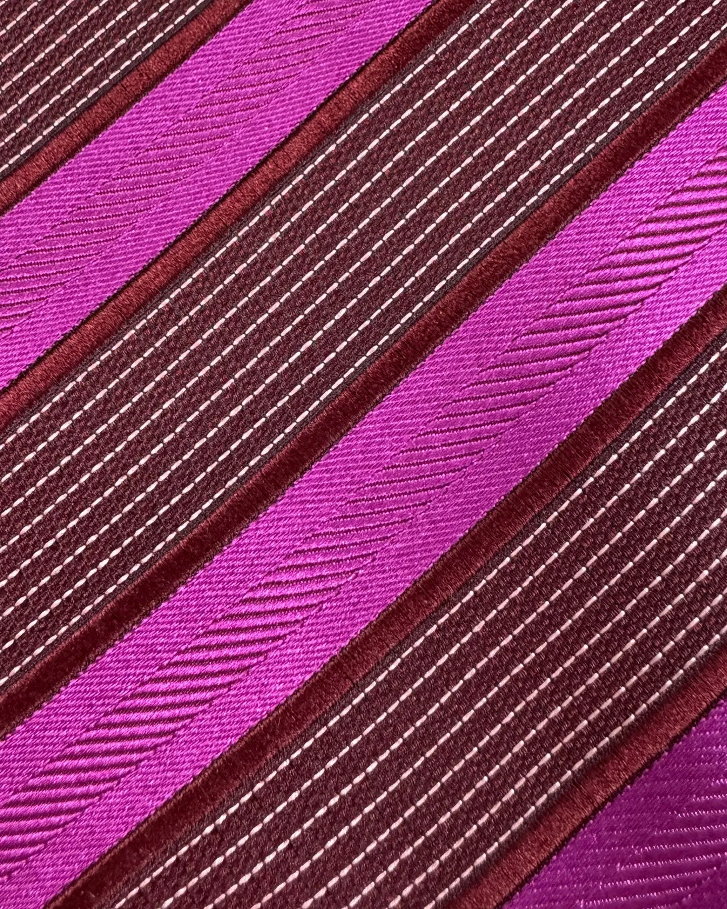 Zilli Silk Tie Magenta Stripes - Wide Necktie