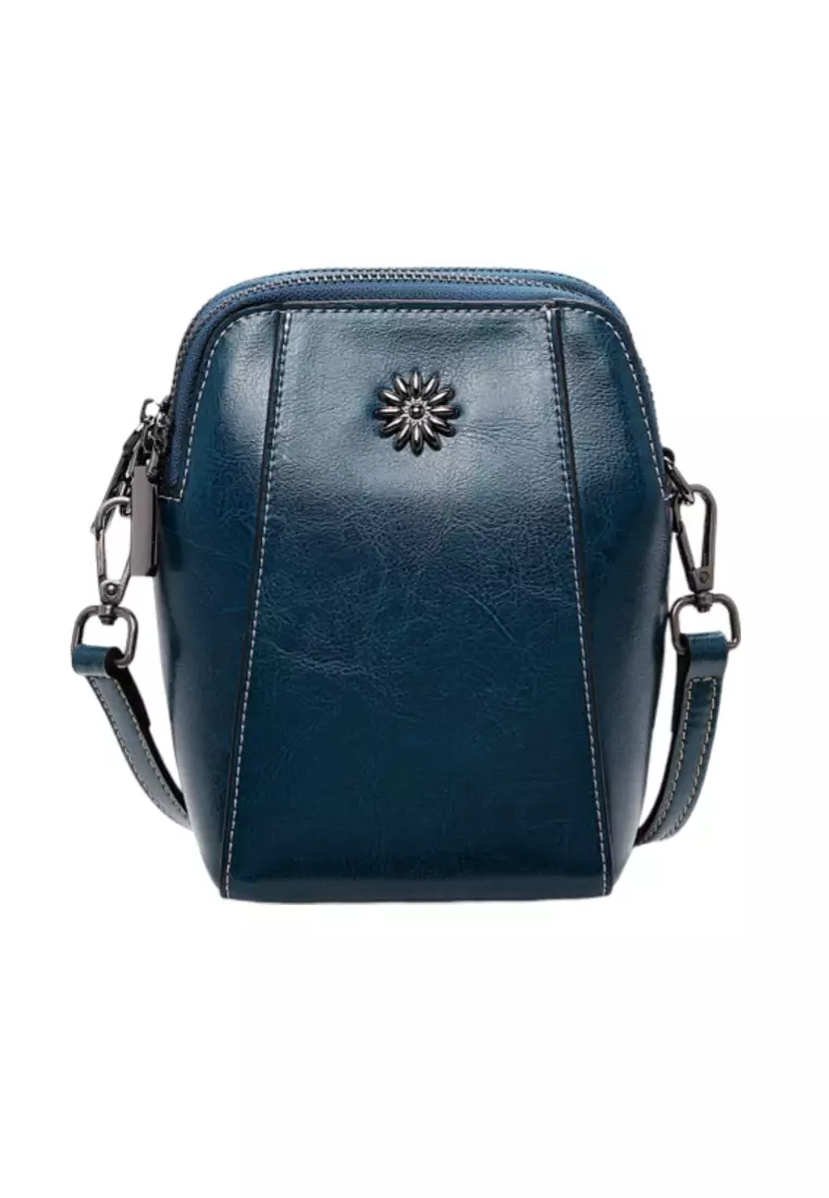 ZITIQUE Polish leather inclined backpack