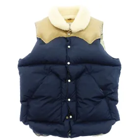 新品同様◆ロッキーマウンテンフェザーベッド ダウンベスト クリスティ サイズ38 茶×紺 メンズ Rocky Mountain Featherbed CHRISTY VEST【AFA10】